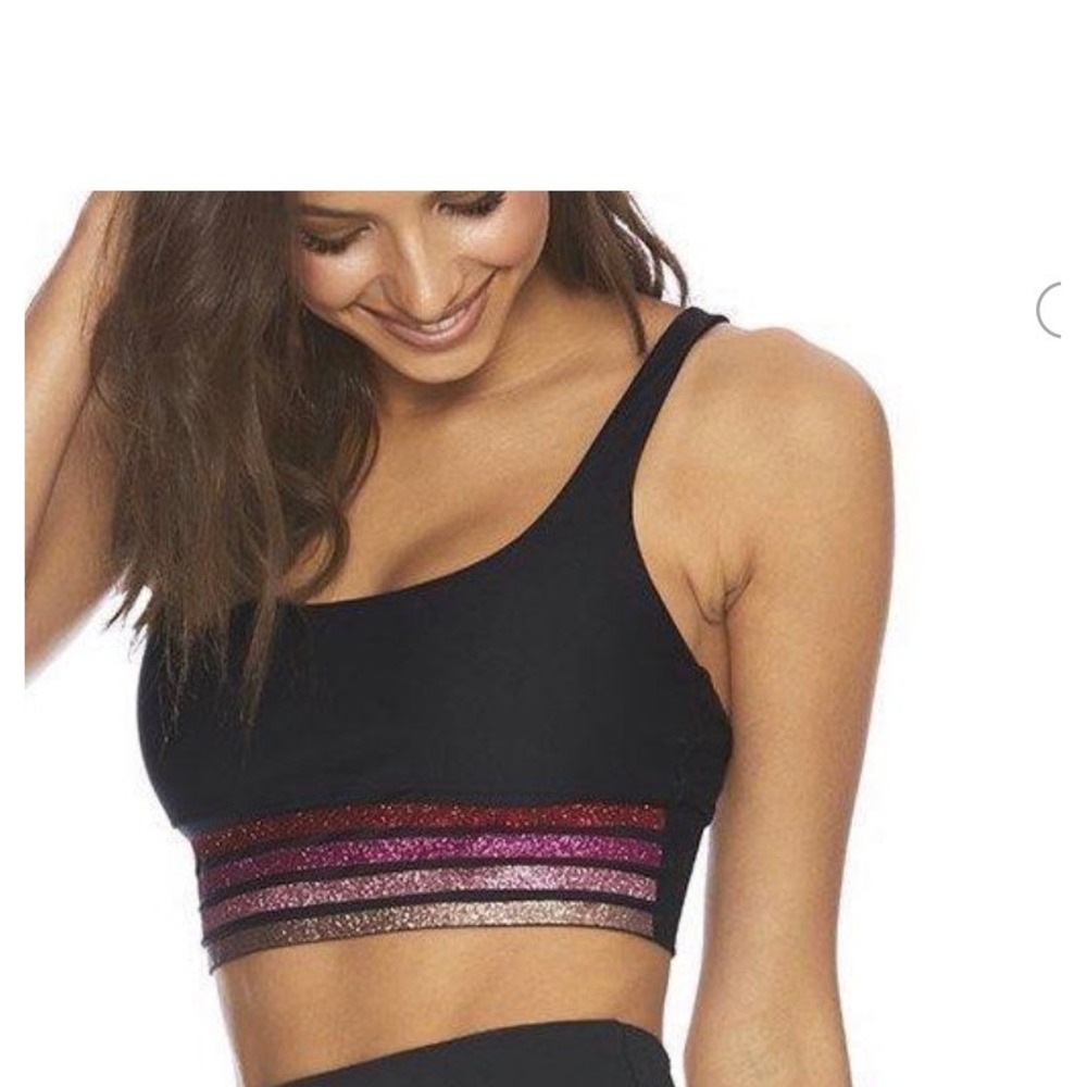 Beach Riot Leah Top Black Pink Multi Stripe Size Medium